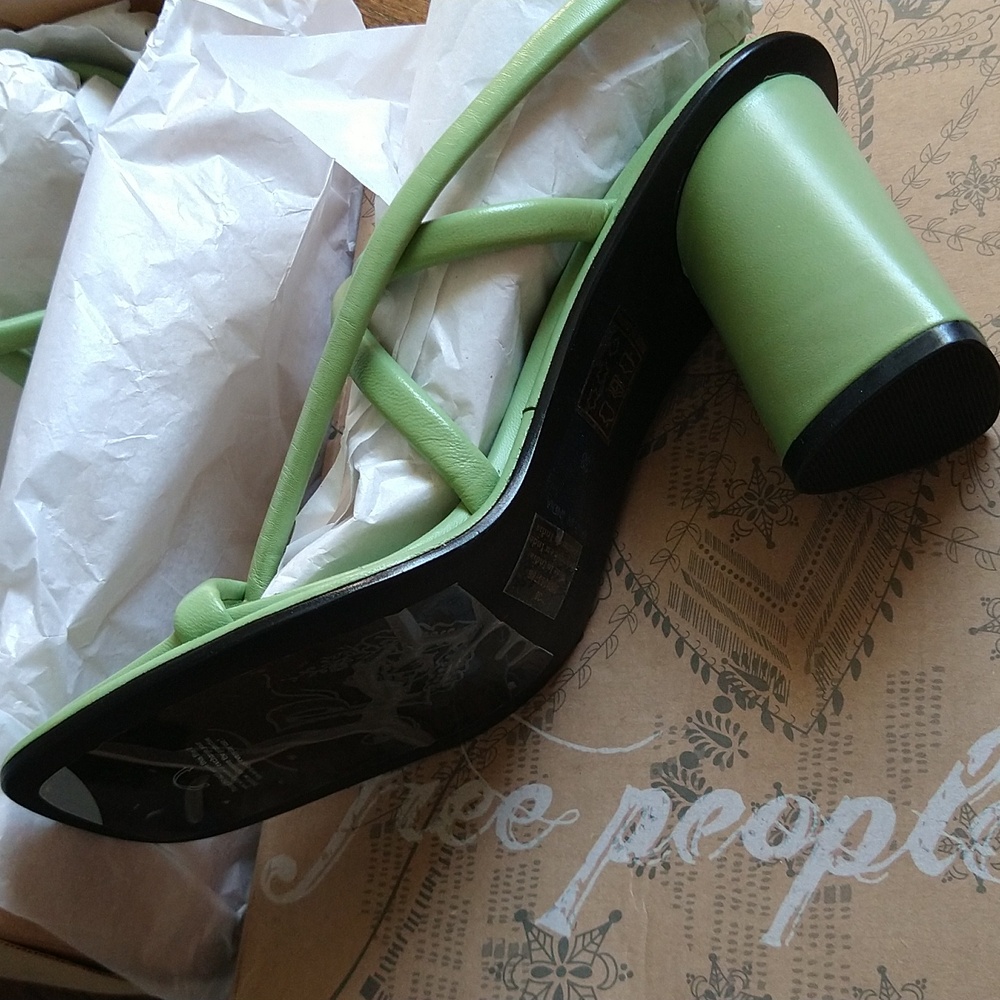 NEW Free People Secretly Sage Green Perth Strappy Slingback Heels - Picture 8 of 16